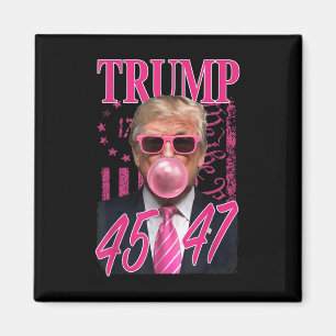 Grappig Trump Bubble Gum 1776 Roze Vlag Magneet