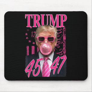 Grappig Trump Bubble Gum 1776 Roze Vlag Muismat