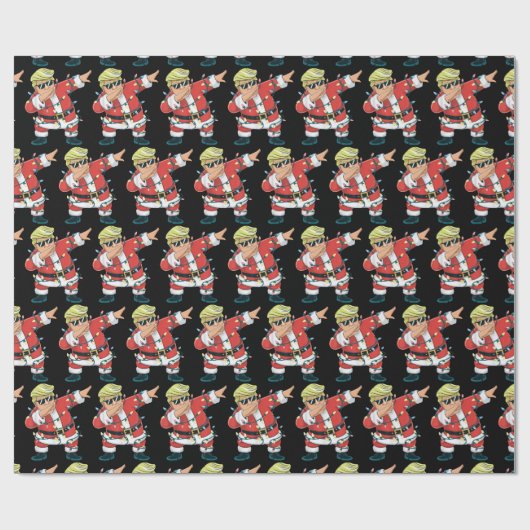 Grappig Trump Dabbing Santa Trump kerstverlichting Cadeaupapier (Vlak)