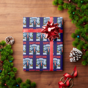 Grappig Trump Daddys Home Blue Gift Cadeaupapier