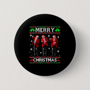 Grappig Trump Dance Vrolijk Kerst Lelijk Kersttrui Ronde Button 5,7 Cm