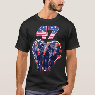Grappig Trump Dancing America 47 Mannen Vrouwen T- T-shirt