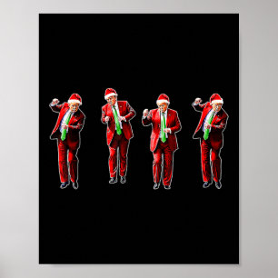 Grappig Trump Dans Kerstman Kerstmispajam Poster