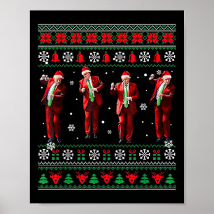 Grappig Trump Dans Kerstman Kerstmispajam Poster