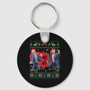 Grappig Trump Dans Kerstman Kerstmispajam Sleutelhanger