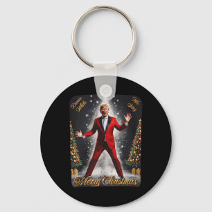 Grappig Trump Dans Kerstman Kerstmispajam Sleutelhanger