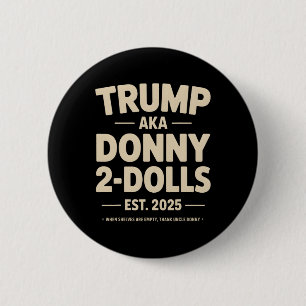 Grappig Trump Donny Twee Dolls 2 Dolls op Kerstmis Ronde Button 5,7 Cm