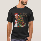 Grappig Trump draagt kerstmuts Vrolijk kerstfeest T-shirt (Voorkant)