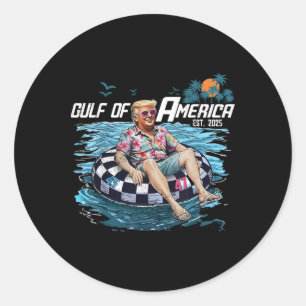 Grappig Trump drijvend Shirt Golf van Amerika Est Ronde Sticker