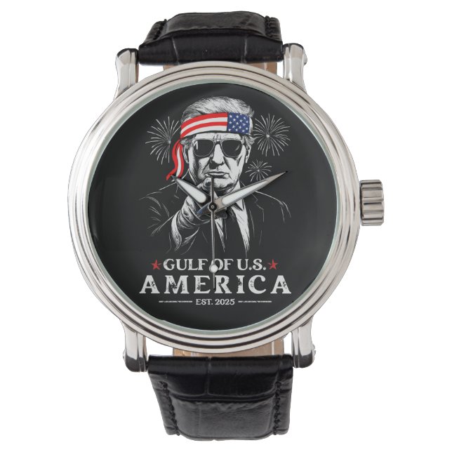 Grappig Trump Golf van Amerika 2025 4 juli Horloge (Voorkant)