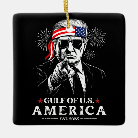 Grappig Trump Golf van Amerika 2025 4 juli Keramisch Ornament (Voorkant)