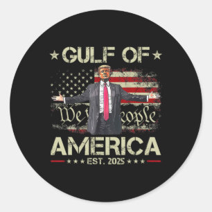 Grappig Trump Golf van Amerika EST 2025 USA Americ Ronde Sticker