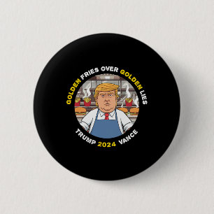 Grappig Trump Gouden Friet Over Gouden Leugens Tru Ronde Button 5,7 Cm