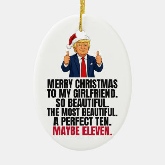 Grappig Trump Kerstcadeau voor Vriendin Keramisch Ornament