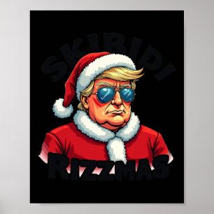 Grappig Trump Kerstman Trump Skibidi Ri Poster