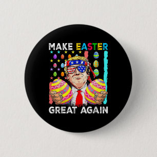 Grappig Trump maakt Pasen weer geweldig Bunny Hunt Ronde Button 5,7 Cm