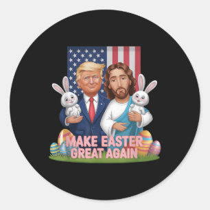 Grappig Trump maakt Pasen weer geweldig Bunny Hunt Ronde Sticker