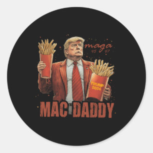 Grappig Trump Mac Daddy T-shirt Ronde Sticker
