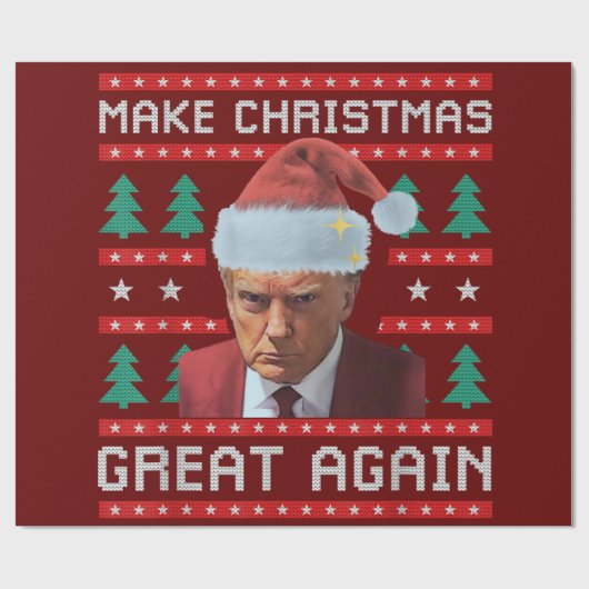 Grappig Trump Make Christmas Great Again Mok Shot Cadeaupapier (Vlak)