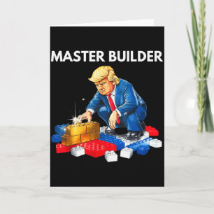 Grappig Trump Meester Bouwer Bouwblokken Cadeau Kaart