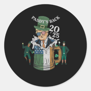 Grappig Trump Paddy's Back St. Patrick Day Grappig Ronde Sticker