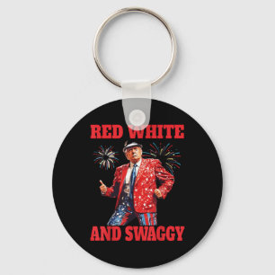 Grappig Trump Red White en Swaggy Trump Dance 4th Sleutelhanger