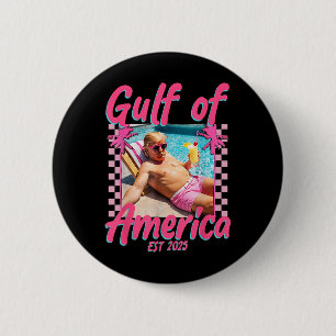 Grappig Trump Shirt Golf van Amerika EST 2025 _1 Ronde Button 5,7 Cm