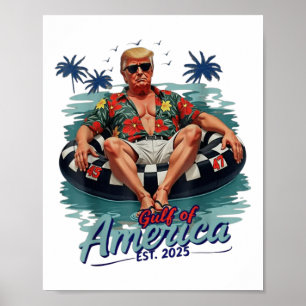 Grappig Trump Shirt Golf van Amerika EST 2025 Poster