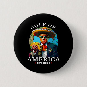 Grappig Trump Shirt Golf van Amerika EST 2025 Ronde Button 5,7 Cm