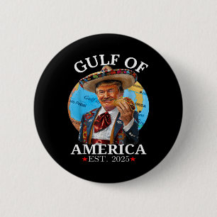 Grappig Trump Shirt Golf van Amerika EST 2025 Ronde Button 5,7 Cm