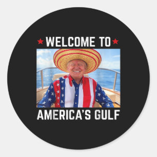 Grappig Trump Shirt Golf van Amerika Trump Amerika Ronde Sticker