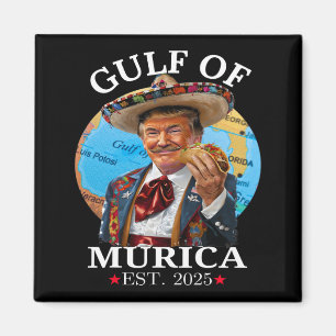 Grappig Trump Shirt Golf van Murica Est 2025 Trump Magneet