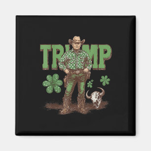 Grappig Trump St Pattys Western Cowboy Trump Magneet
