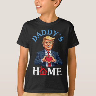 Grappig Trump Style Heart Hands Daddy's Home Fathe T-shirt