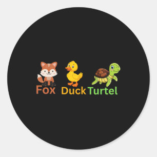Grappig Trump Subtle Fox Duck Schildpad Leuk Dier Ronde Sticker