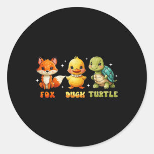 Grappig Trump Subtle Fox Duck Schildpad Leuk Dier Ronde Sticker