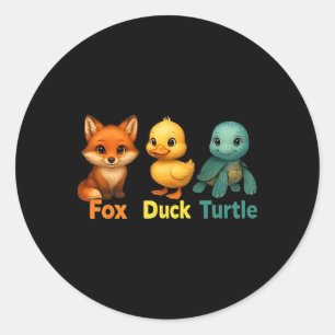 Grappig Trump Subtle Fox Duck Turtle Leuk Dier 2 Ronde Sticker