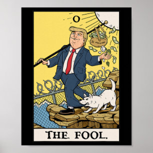 Grappig Trump The Fool Tarot Card T-shirt Grappig Poster