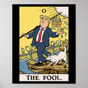 Grappig Trump The Fool Tarot Card T-shirt Grappig Poster