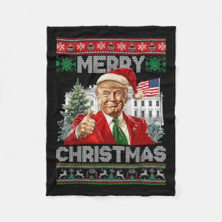 Grappig Trump Vrolijk Kerstfeest Kerstman Familie  Fleece Deken