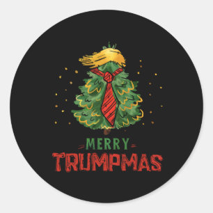 Grappig Trump Vrolijk Trumpmas Kerstboom Kerstboom Ronde Sticker