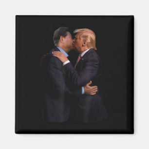 Grappig Trump VS President en China President Kiss Magneet