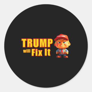 Grappig! Trump zal het oplossen, ja hij zal de opl Ronde Sticker