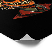 Grappig Trumpkin Pumpkin Skeleton Maak Halloween G Poster (Hoek)