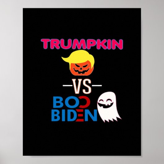 Grappig Trumpkin vs Boo Biden Halloween Design Cla Poster (Voorkant)