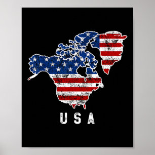 Grappig Trumps visie op de kaart van de VS met Can Poster