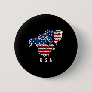 Grappig Trumps visie op de kaart van de VS met Can Ronde Button 5,7 Cm