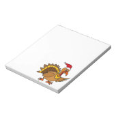 Grappig Turkije dat met een rode kersthat-kerstkun Notitieblok (Gedraaid)