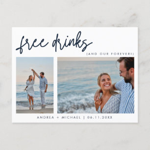 Grappig Twee Foto QR Code Trouwen Save the Date Uitnodiging Briefkaart