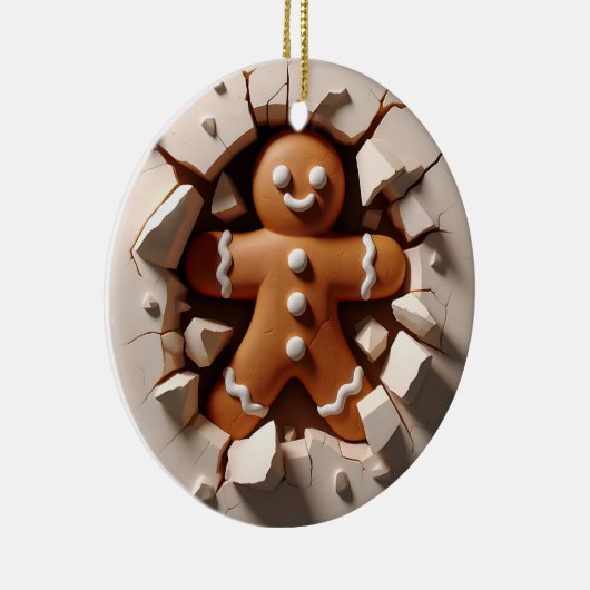 Grappig tweezijdig peperkoek man kerst keramisch ornament (Rechts)